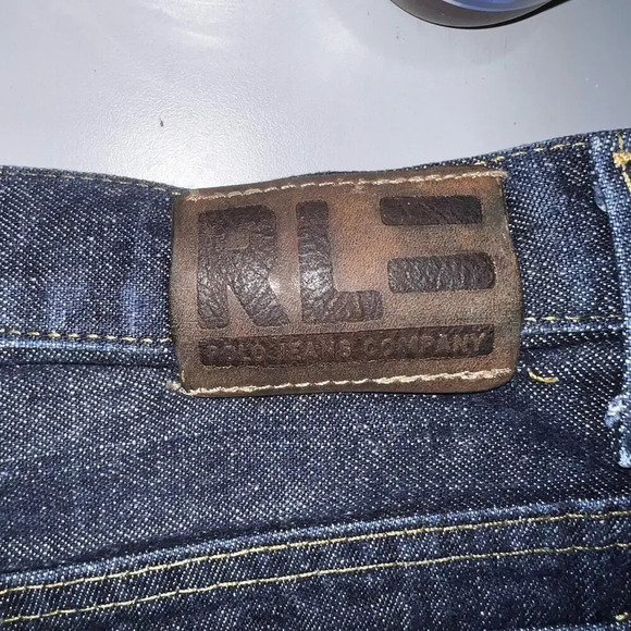 Ralph Lauren Polo Jeans, vintage C5 carpenter 5pocket acid wash denim jeans, - Picture 6 of 14